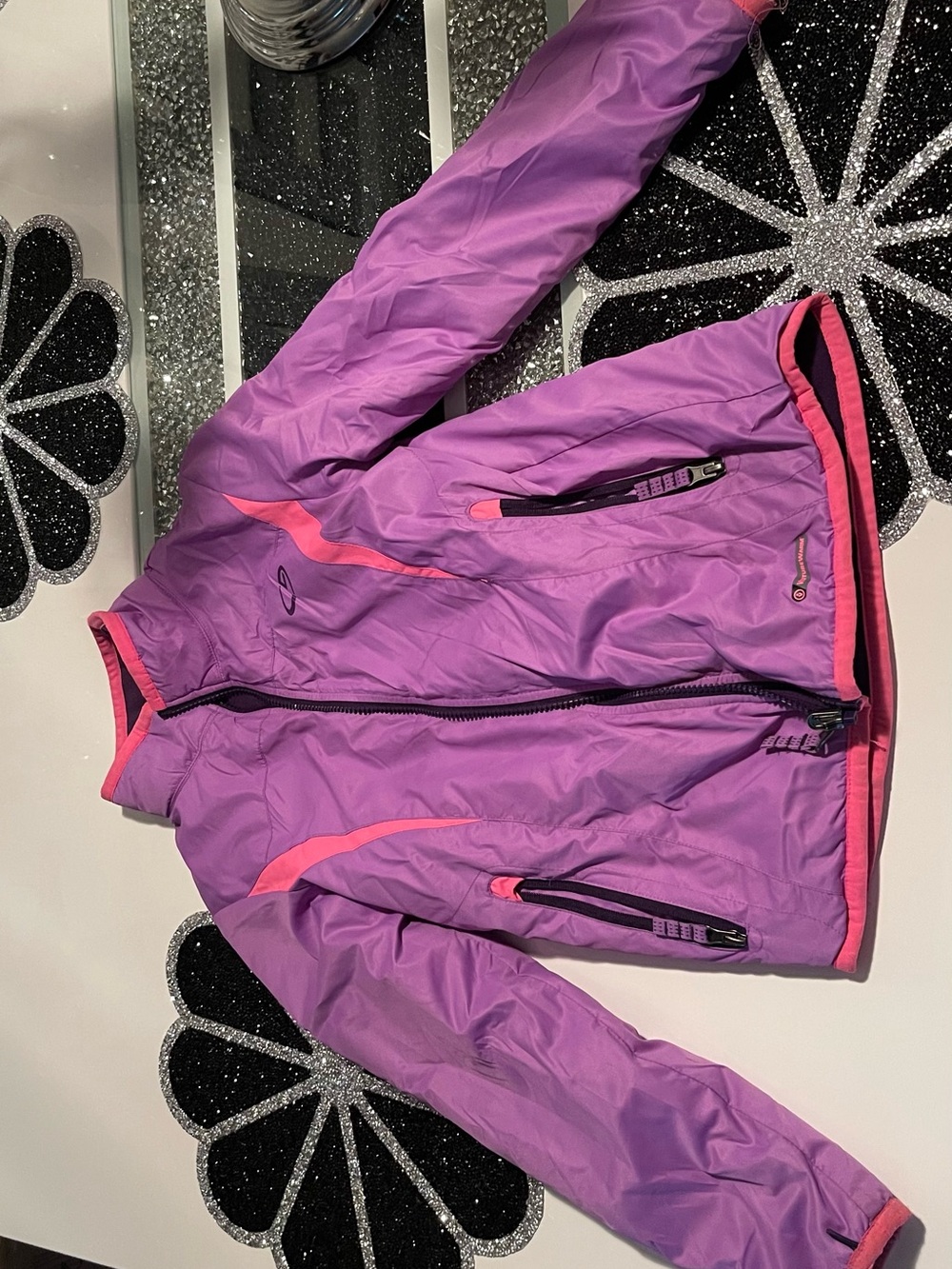 C9 By Champion Girls Jacket M 10/12 Purple Venturewarm Fleece Flawed Cuffs